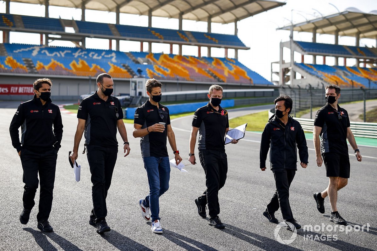 Romain Grosjean, Haas F1 walks the track