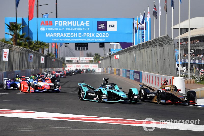 Jean-Eric Vergne, DS Techeetah, DS E-Tense FE20 James Calado, Jaguar Racing, Jaguar I-Type 4, Jérôme d'Ambrosio, Mahindra Racing, M6Electro 