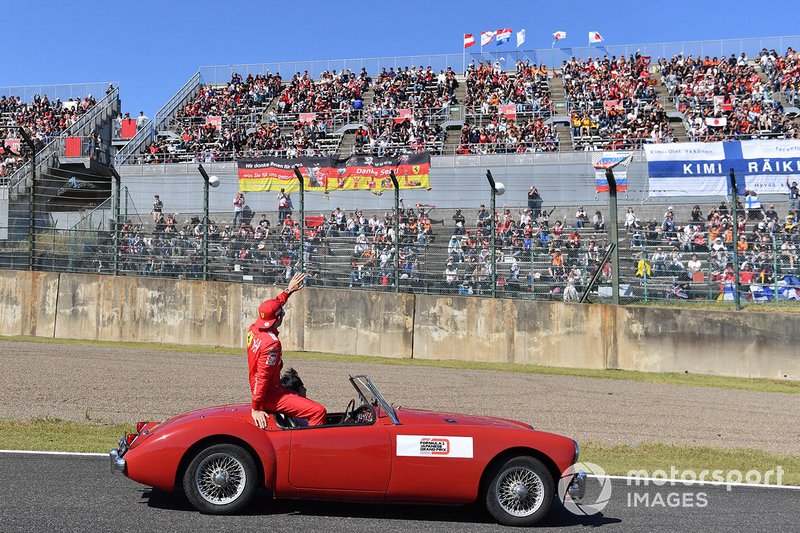 Charles Leclerc, Ferrari, in the drivers parade