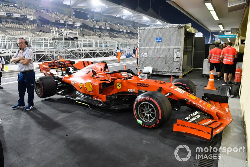La Ferrari SF90 de Charles Leclerc dans le Parc Fermé