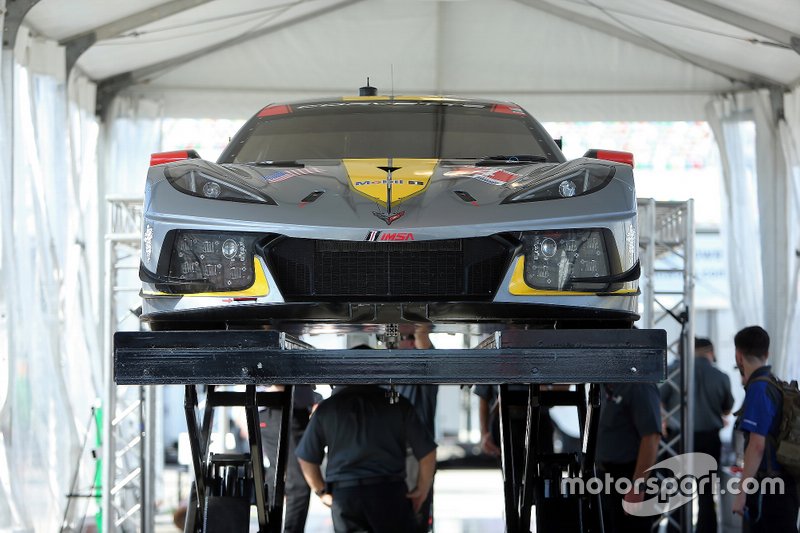 #4 Corvette Racing Corvette C8.R: Oliver Gavin, Tommy Milner, Marcel Fässler goes through Technical Inspection