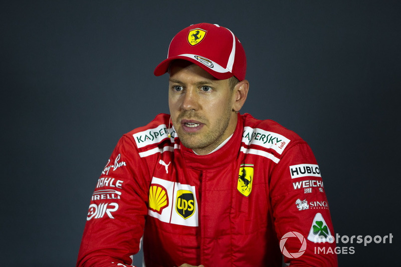 Sebastian Vettel, Ferrari lors de la conférence de presse