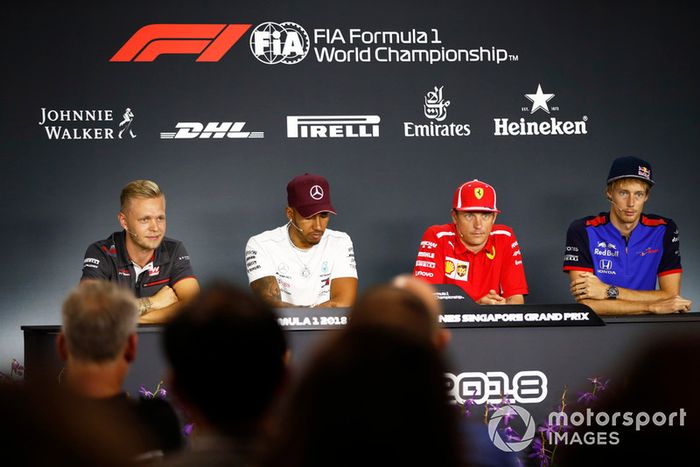 Kevin Magnussen, Haas F1 Team, Lewis Hamilton, Mercedes AMG F1, Kimi Raikkonen, Ferrari, Brendon Hartley, Scuderia Toro Rosso