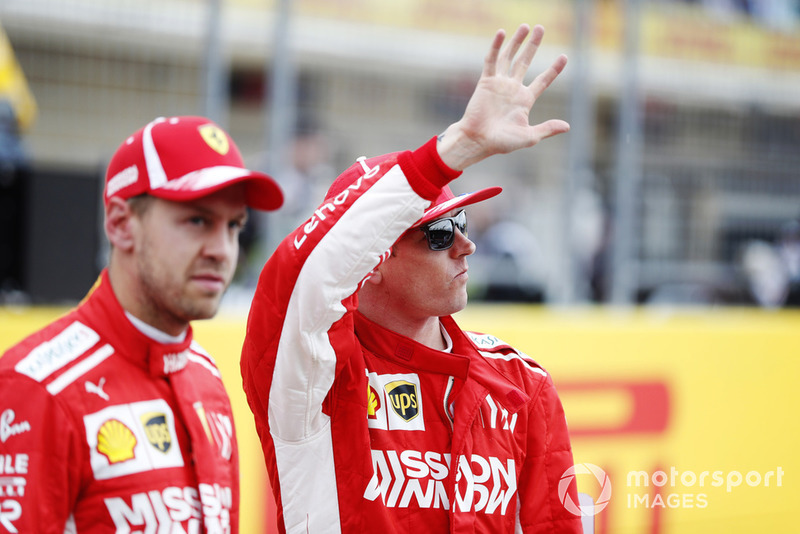 Sebastian Vettel, Ferrari, dan Kimi Raikkonen, Ferrari