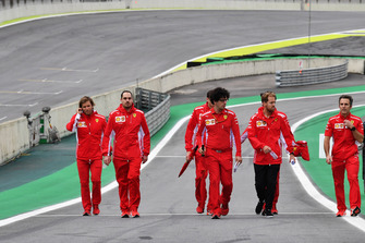 Sebastian Vettel, Ferrari walks the track