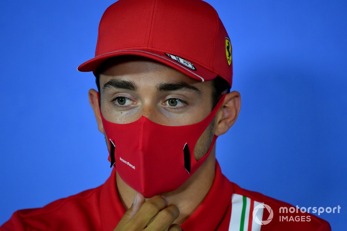 Charles Leclerc, Ferrari durante la conferenza stampa