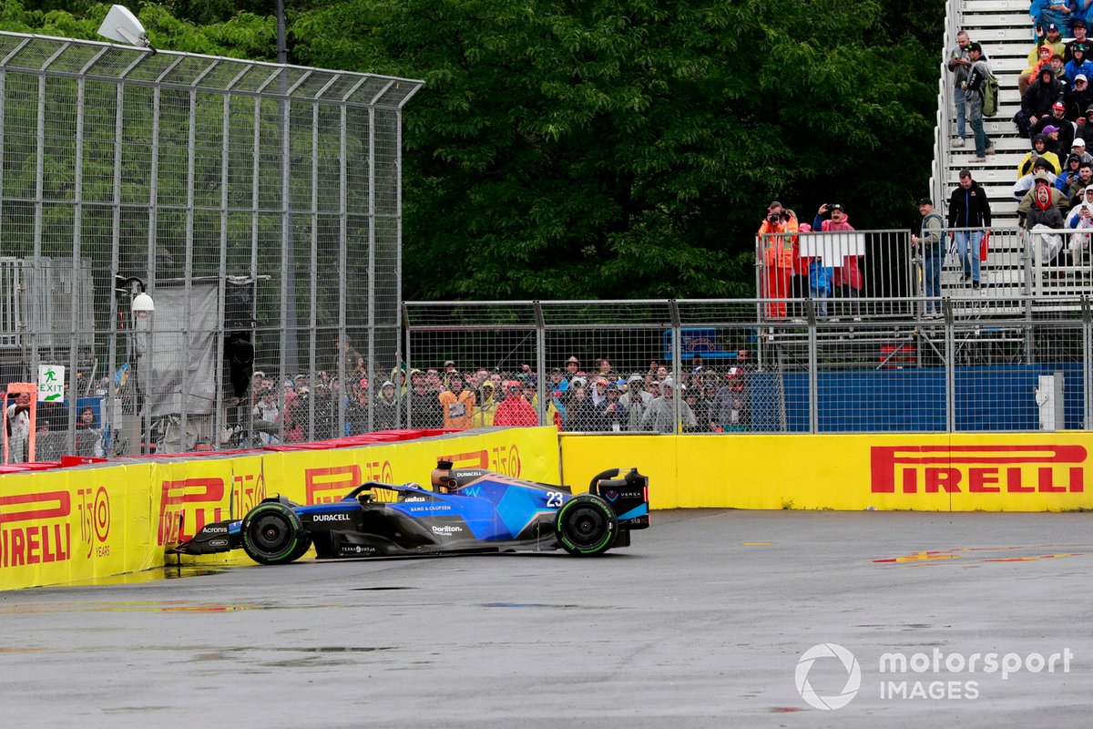 Alex Albon, Williams FW44, choca contra la barrera