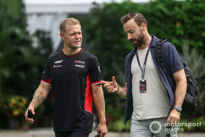 Kevin Magnussen, Haas F1 Team, James Hinchcliffe, former Indycar driver and F1TV analyst