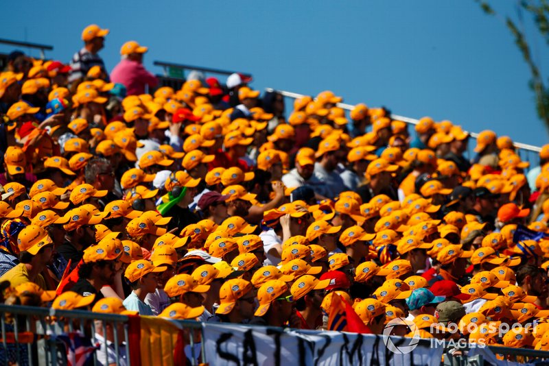 Fans in the Carlos Sainz Jnr grandstand