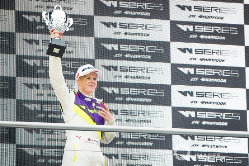 Alice Powell on the podium