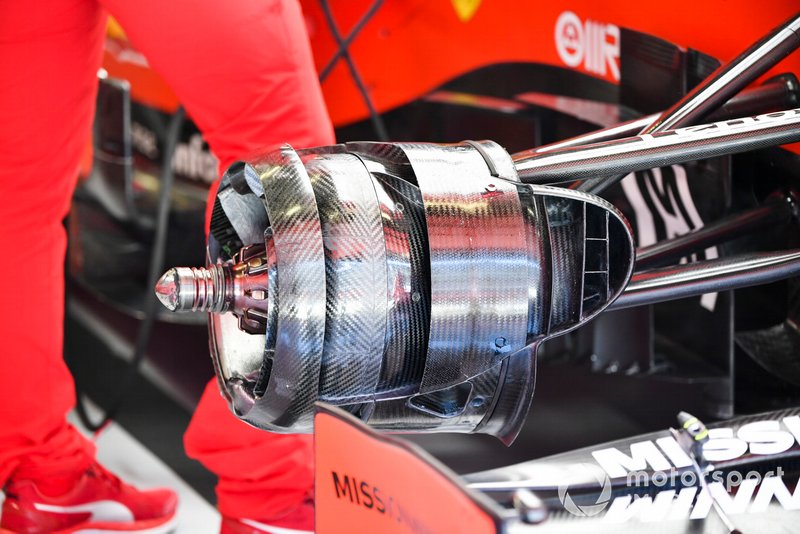 Detalhe do sistema de freios da Ferrari