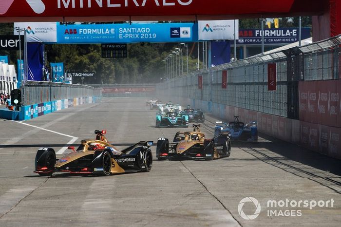 Jean-Eric Vergne, DS TECHEETAH, DS E-Tense FE19, Andre Lotterer, DS TECHEETAH, DS E-Tense FE19, Antonio Felix da Costa, BMW i Andretti Motorsport, BMW iFE.18 