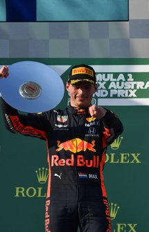 Max Verstappen, Red Bull Racing op het podium