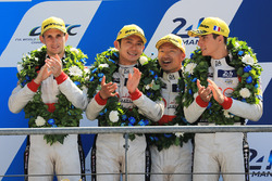 Overall podium: second place Ho-Pin Tung, Oliver Jarvis, Thomas Laurent, DC Racing