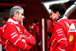 (L to R): Maurizio Arrivabene, Ferrari Team Principal with Mattia Binotto, Ferrari Chief Technical O