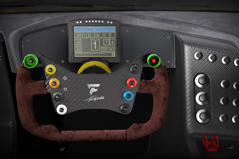 Het stuur van de Fittipaldi EF7 Vision Gran Turismo by Pininfarina