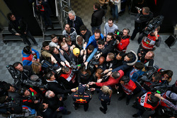 Max Verstappen, Red Bull Racing RB13 with the media