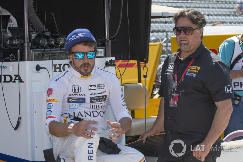Fernando Alonso, Andretti Autosport Honda with team owner Michael Andretti