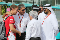 Sebastian Vettel, Ferrari with Pasquale Lattuneddu, FOM and Bernie Ecclestone