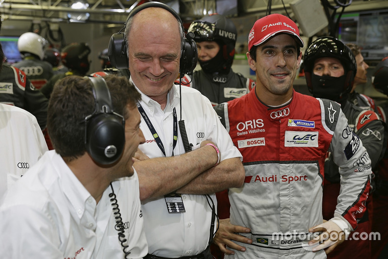 Loïc Duval, Dr. Wolfgang Ullrich, Lucas di Grassi, Audi Sport Team Joest