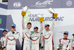 LMP1 Podium: race winners Timo Bernhard, Earl Bamber, Brendon Hartley, Porsche Team