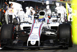 Felipe Massa, Williams FW40, exits from a pit stop