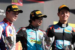 Podium: race winner Race winner Arjun Maini, Jenzer Motorsport, second place Dorian Boccolacci, Trident, third place Alessio Lorandi, Jenzer Motorsport