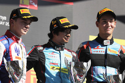 Podium: race winner Race winner Arjun Maini, Jenzer Motorsport, second place Dorian Boccolacci, Trident, third place Alessio Lorandi, Jenzer Motorsport