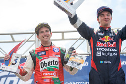 Podium: race winner Sebastian Eriksson, Honda, third place Scott Speed, Volkswagen