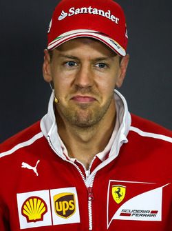 Sebastian Vettel, Ferrari in the Press Conference