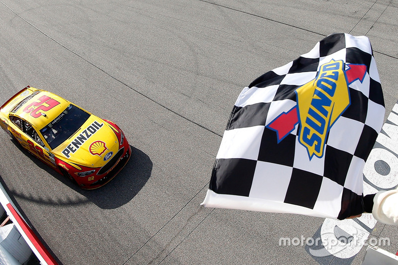 8. Joey Logano, Team Penske Ford takes the checkered flag