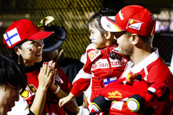 Sebastian Vettel, Ferrari, meets a fan