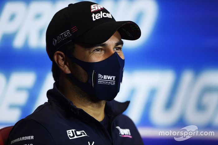Sergio Pérez, Racing Point, en la conferencia de prensa