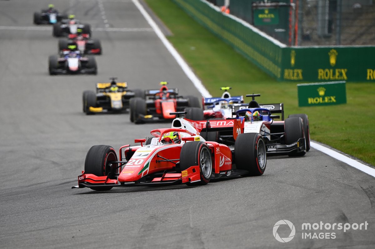 Mick Schumacher, Prema Racing, leads Louis Deletraz, Charouz Racing System