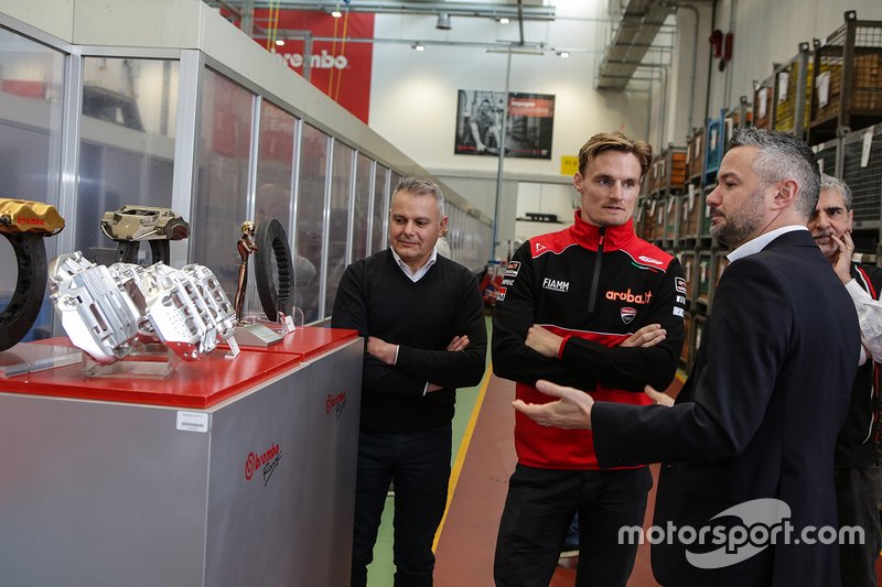 Visita di Chaz Davies agli stabilimenti Brembo