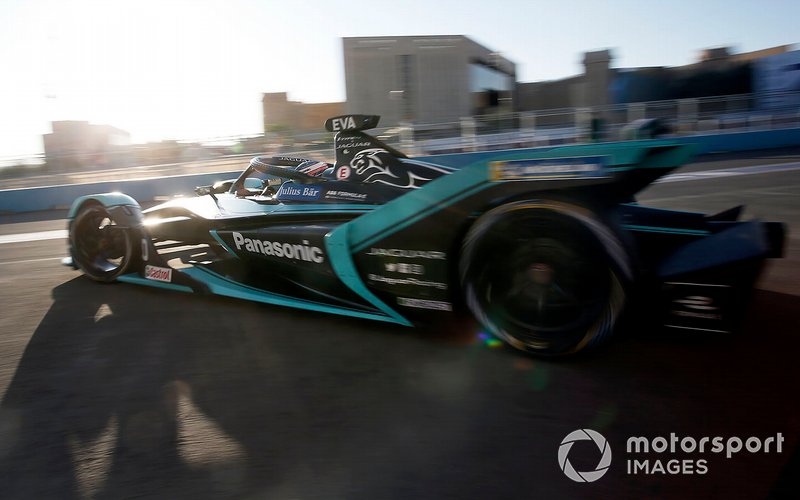 Mitch Evans, Jaguar Racing, Jaguar I-Type 4 exits the garage