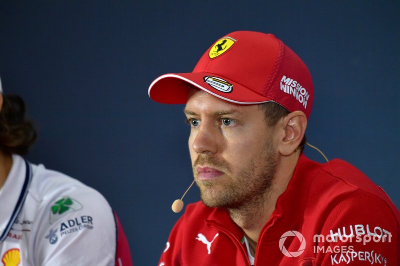 Sebastian Vettel, Ferrari, in conferenza stampa