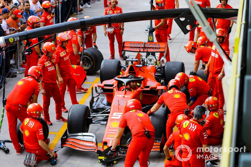 Ferrari pit stop practice with the Ferrari SF90