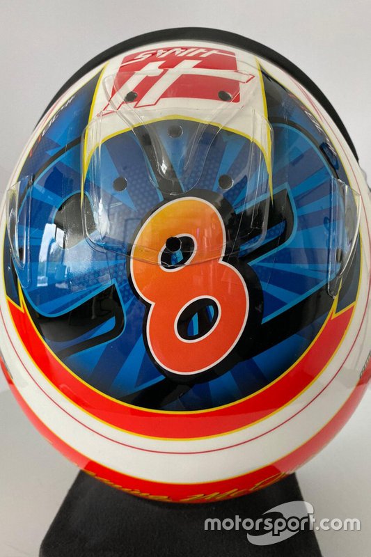 El casco de Romain Grosjean, Haas F1 Team, para el GP de Estados Unidos