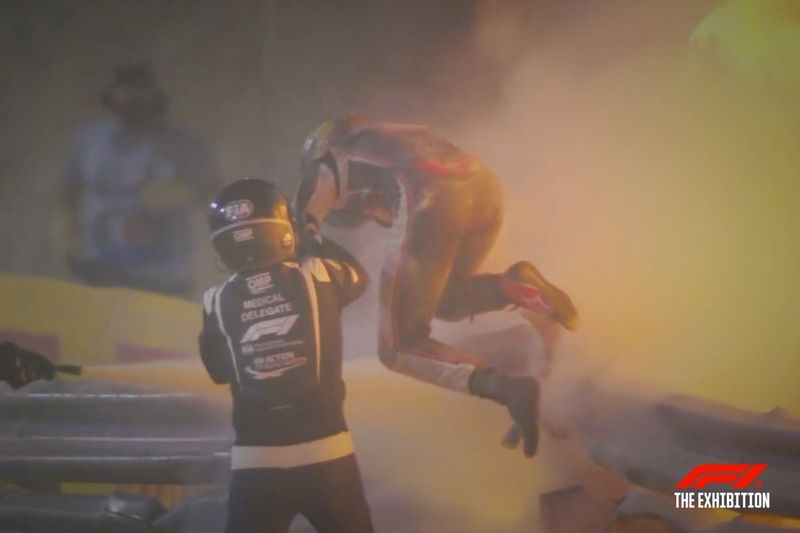 El coche de Romain Grosjean de su accidente de 2020