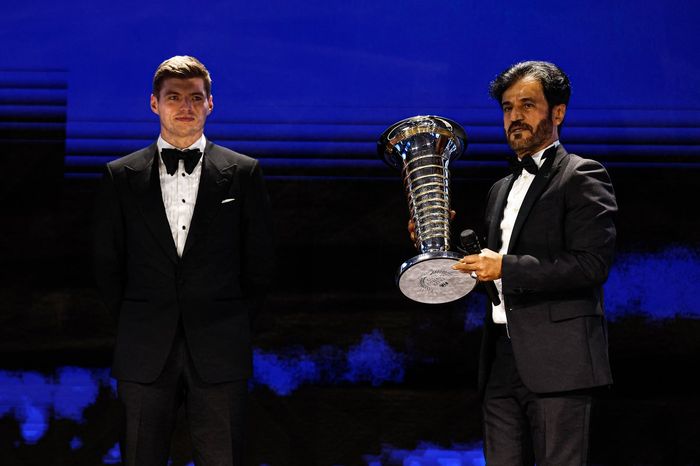 Max Verstappen, Campeón de Fórmula 1 de la FIA, Mohammed Ben Sulayem, Presidente de la FIA