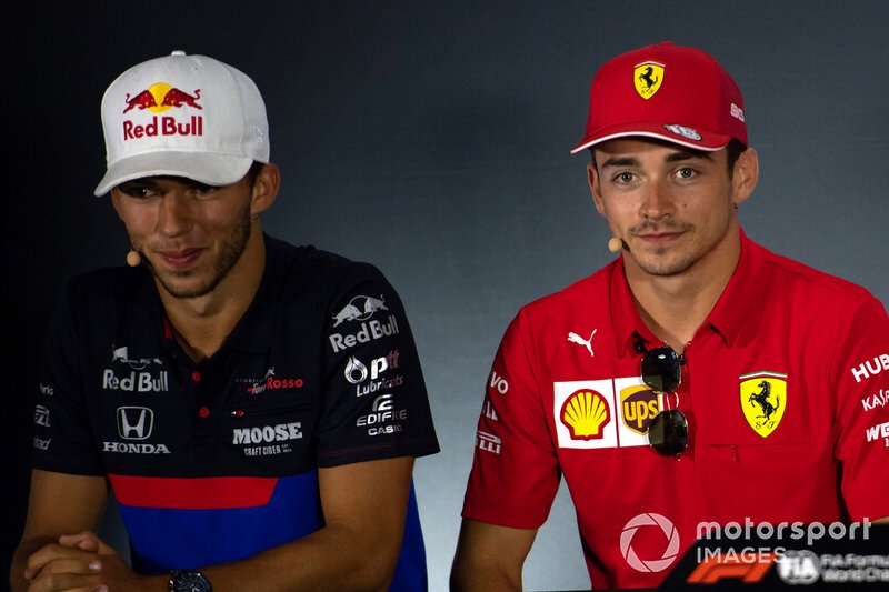 Pierre Gasly, Toro Rosso and Charles Leclerc, Ferrari in the Press Conference