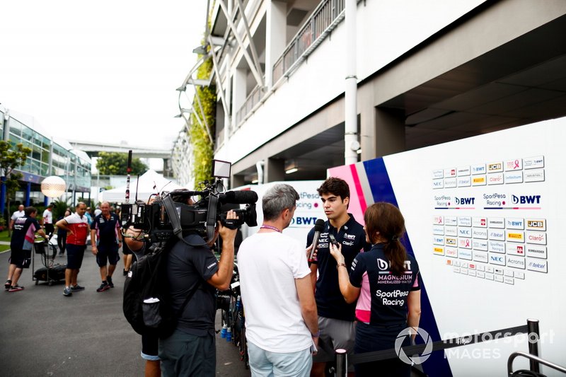 Lance Stroll, Racing Point speaks to the media