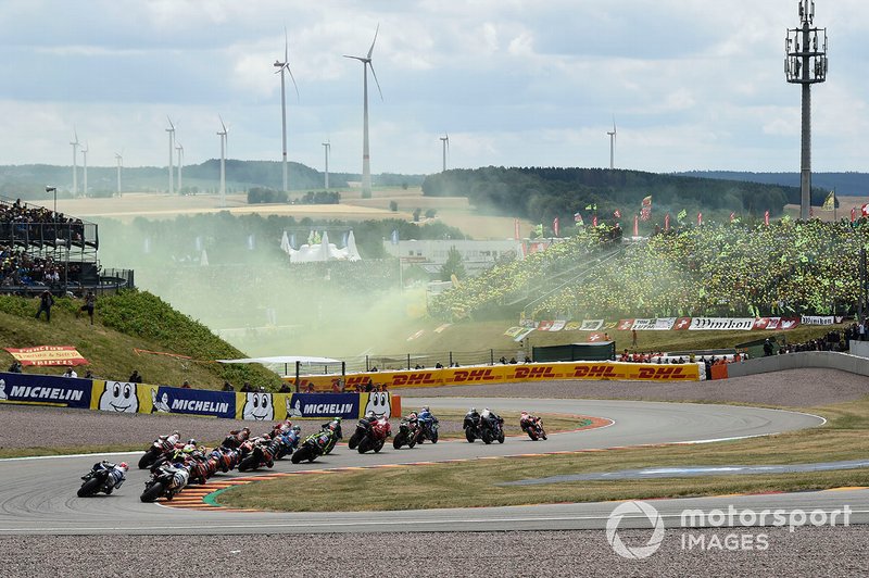 Marc Marquez, Repsol Honda Team, race start, flares