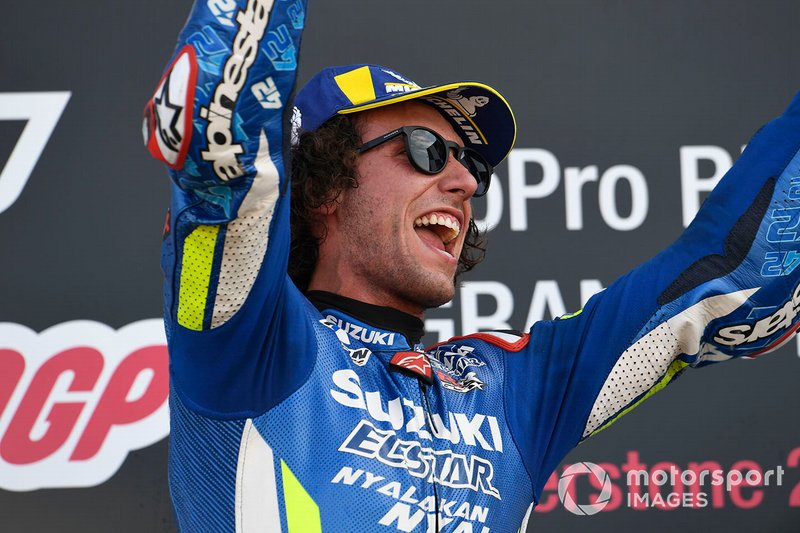 Podio: ganador de la carrera Alex Rins, Team Suzuki MotoGP