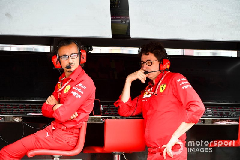 Laurent Mekies, Sporting Director, Ferrari, and Mattia Binotto, Team Principal Ferrari