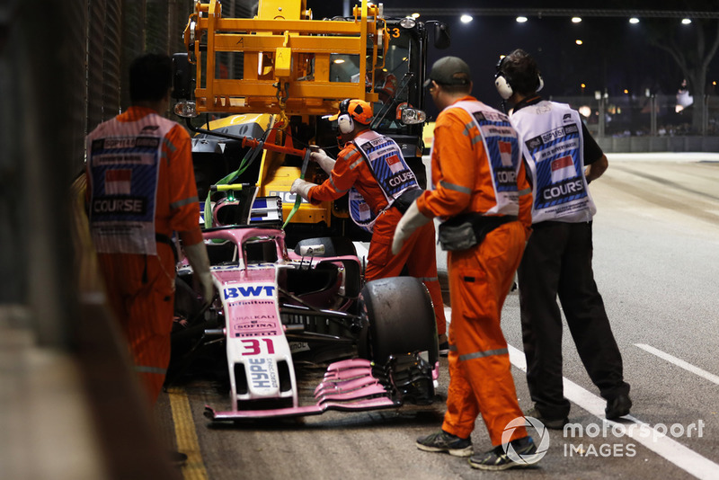 2018 Singapur GP, Esteban Ocon vs Sergio Perez, Force India