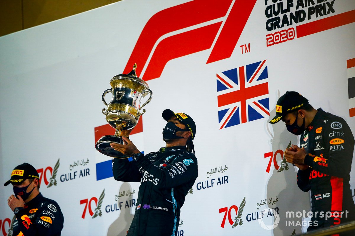 2019: 1. Lewis Hamilton, 2. Max Verstappen, 3. Alex Albon