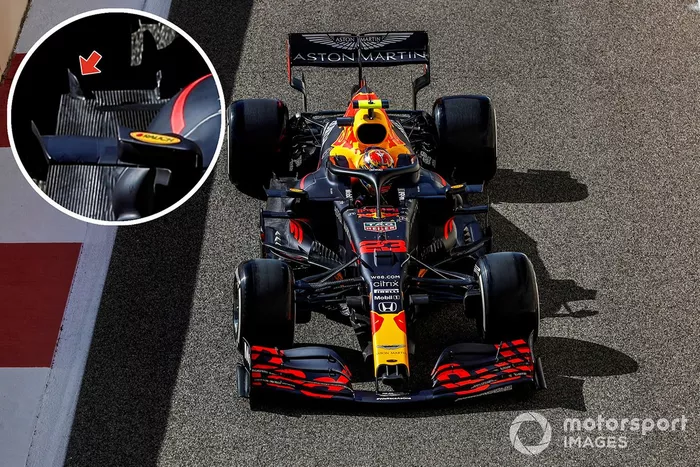 Detalle del fondo plano del Red Bull Racing RB16