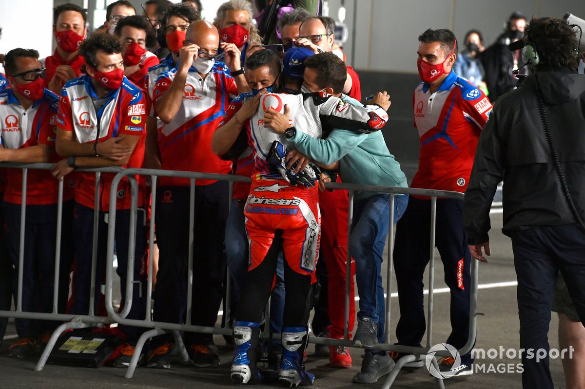 Tercer lugar Jorge Martín, Pramac Racing, father, manager